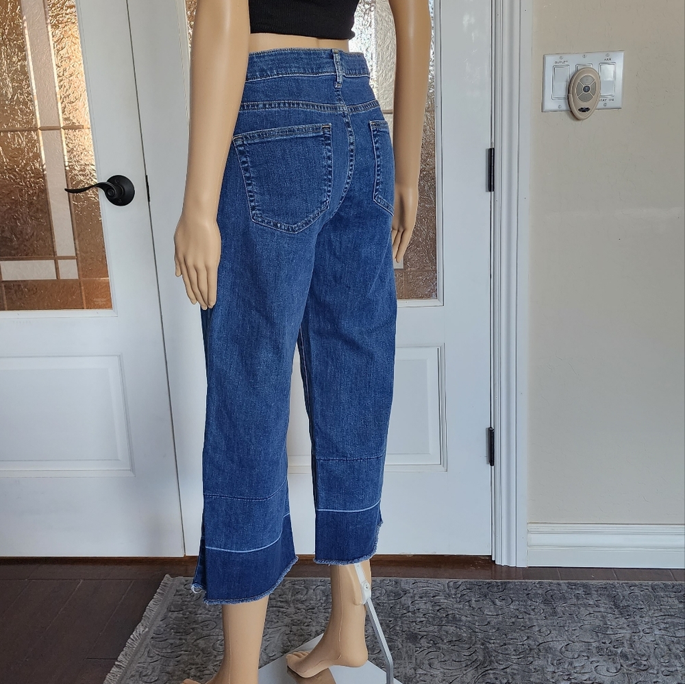 MICHAEL KORS WIDE LEG CROPPED JEANS SZ 6 - Picture 8 of 16
